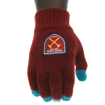 West Ham United mănuși de bărbați Touchscreen Knitted Gloves Adults