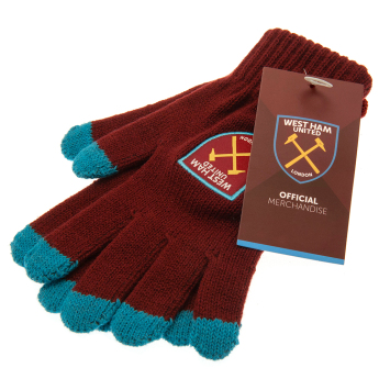 West Ham United mănuși de bărbați Touchscreen Knitted Gloves Adults