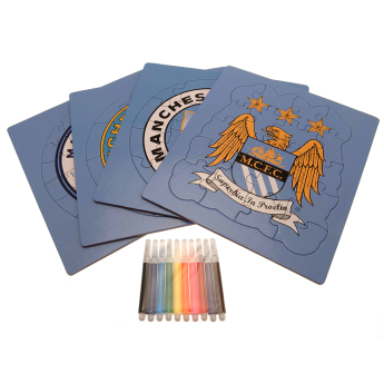 Manchester City puzzle pentru copii Colour-In Crest