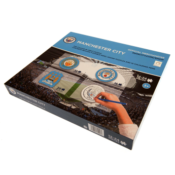 Manchester City puzzle pentru copii Colour-In Crest