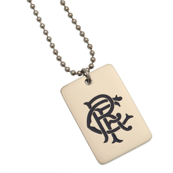 FC Rangers etichetă de câine pe gât Enamel Crest Dog Tag & Chain