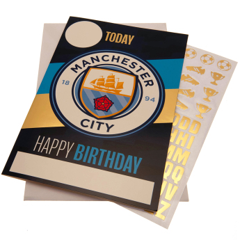 Manchester City felicitare cu abțibilduri, urare La mulți ani Hope you have a brilliant day