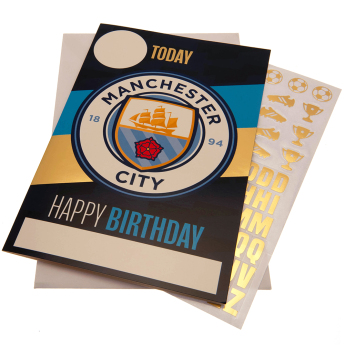 Manchester City felicitare cu abțibilduri, urare La mulți ani Hope you have a brilliant day