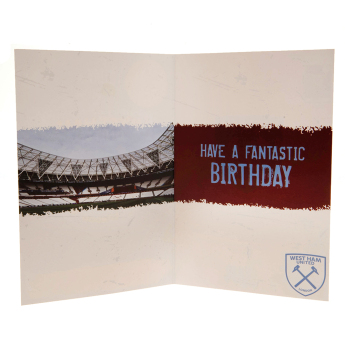 West Ham United felicitare cu abțibilduri, urare La mulți ani Have a fantastic birthday