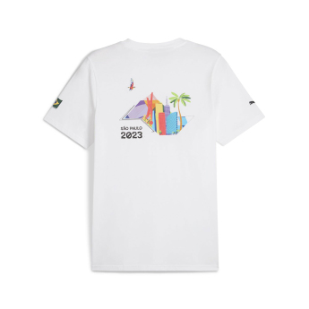 Ferrari tricou de bărbați Brazil GP white F1 Team 2023