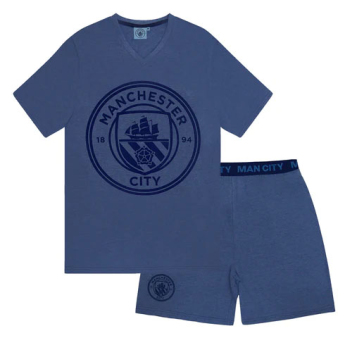 Manchester City pijamale de bărbați Short Blue Marl