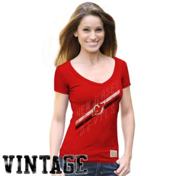 New Jersey Devils tricou de dama red Vintage Deep