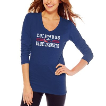 Columbus Blue Jackets tricou de dama Distressed Lines Slub