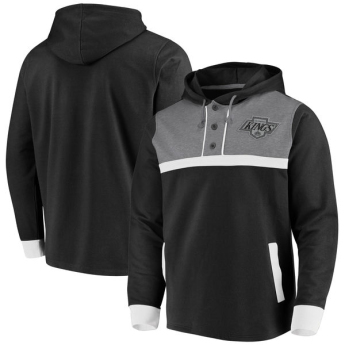 Los Angeles Kings hanorac de bărbați cu glugă black True Classics 3-Button Pullover Hoodie