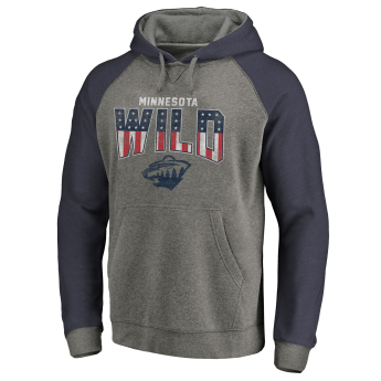 Minnesota Wild hanorac de bărbați cu glugă grey Freedom Tri-Blend Raglan