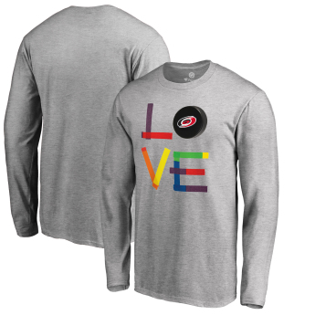 Carolina Hurricanes tricou de bărbați cu mânecă lungă grey Hockey Is For Everyone Love Square