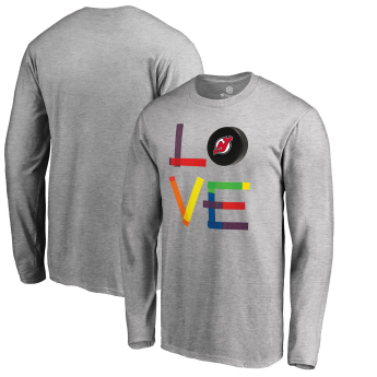 New Jersey Devils tricou de bărbați cu mânecă lungă grey Hockey Is For Everyone Love Square