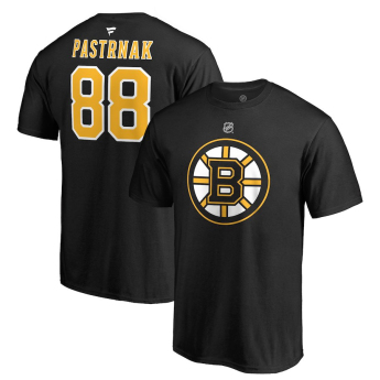 Boston Bruins tricou de bărbați black #88 David Pastrňák Stack Logo Name & Number