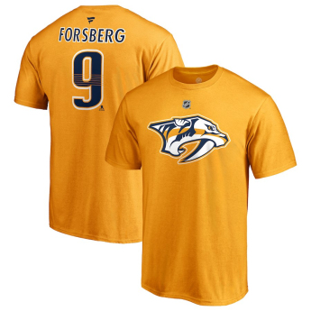 Nashville Predators tricou de bărbați yellow #9 Filip Forsberg Stack Logo Name & Number