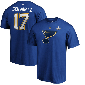 St. Louis Blues tricou de bărbați Jaden Schwartz  2019 Stanley Cup Champions Authentic Stack Name & Number