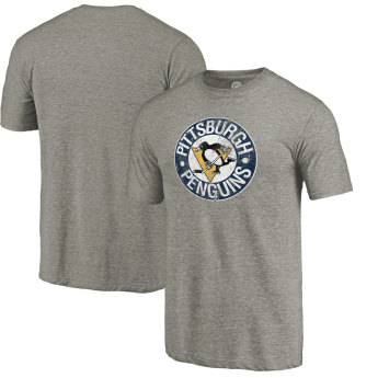 Pittsburgh Penguins tricou de bărbați Throwback Logo 1968-1969 Tri-Blend