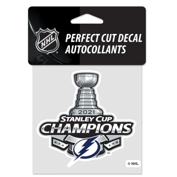 Tampa Bay Lightning abțibild 2021 Stanley Cup Champions 4´´ x 4´´ Perfect-Cut Decal
