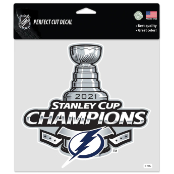 Tampa Bay Lightning abțibild 2021 Stanley Cup Champions 8´´ x 8´´ Perfect-Cut Decal