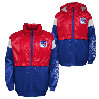 New York Rangers geacă pentru copii cu glugă Goal Line Stance Full-Zip Windbreaker