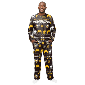 Pittsburgh Penguins pijamale de bărbați ugly holiday pajamas nhl