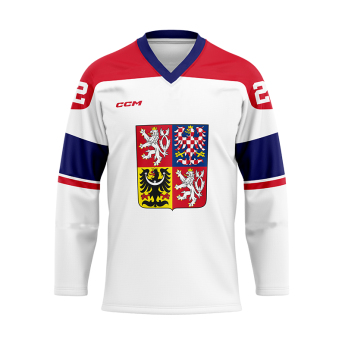Echipa națională de hochei tricou de hochei Czech Republic embroidered white