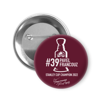 Colorado Avalanche insignă cu ac Pavel Francouz #39 Stanley Cup Champion 2022 red