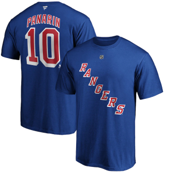 New York Rangers tricou de bărbați Artemi Panarin Name & Number T-Shirt - Royal