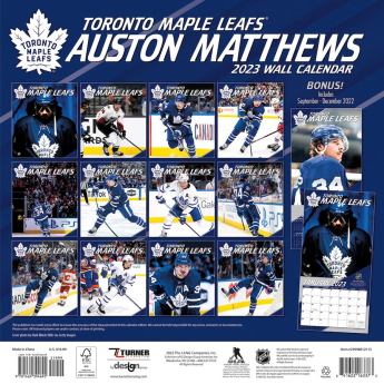 Toronto Maple Leafs calendar Auston Matthews #34 2023 Wall Calendar