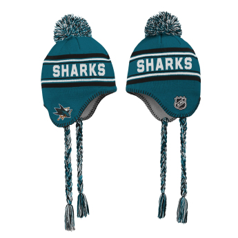 San Jose Sharks căciula de iarnă pentru copii Jacquard Tassel