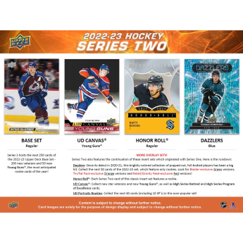 NHL cutii Cărți de hochei NHL 2022-23 Upper Deck Series 2 Blaster Box