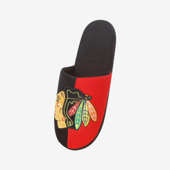 Chicago Blackhawks papuci de bărbați Logo Staycation Slipper