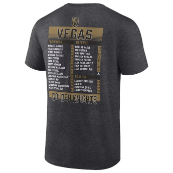 Vegas Golden Knights tricou de bărbați 2023 Stanley Cup Champions Roster Heather Charcoal