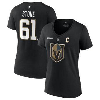 Vegas Golden Knights tricou de dama Mark Stone 2023 Stanley Cup Champions Authentic Stack Player Name & Number V-Neck