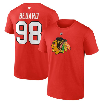 Chicago Blackhawks tricou de bărbați Connor Bedard #98 Draft 2023 Stack Logo Name & Number Red