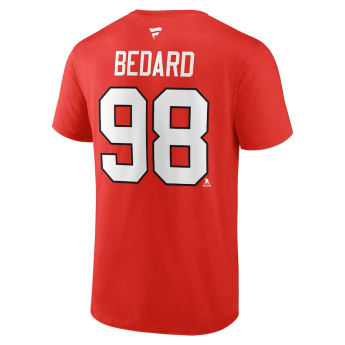 Chicago Blackhawks tricou de bărbați Connor Bedard #98 Draft 2023 Stack Logo Name & Number Red