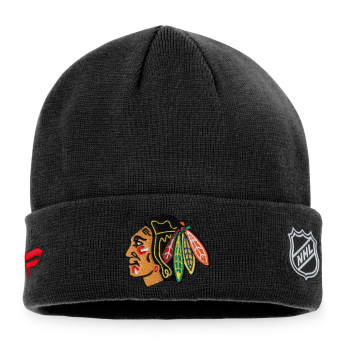 Chicago Blackhawks căciulă de iarnă Authentic Pro Game & Train Cuffed Knit Black