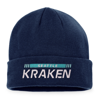 Seattle Kraken căciulă de iarnă Authentic Pro Game & Train Cuffed Knit Traditional Navy