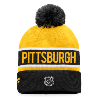 Pittsburgh Penguins căciulă de iarnă Authentic Pro Game & Train Cuffed Pom Knit Black-Yellow Gold
