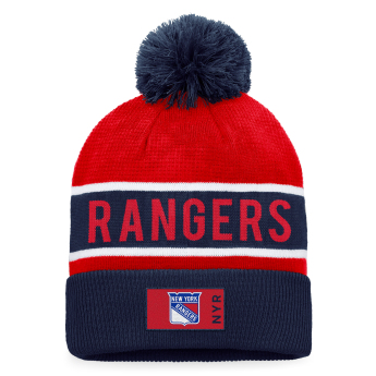 New York Rangers căciulă de iarnă Authentic Pro Game & Train Cuffed Pom Knit Deep Royal-Athletic Red