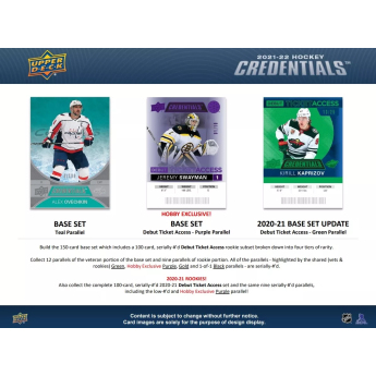 NHL cutii Cărți de hochei NHL 2021-22 Upper Deck Credentials Hobby Box