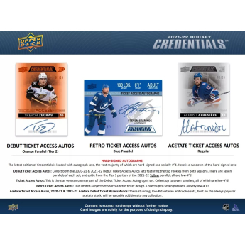 NHL cutii Cărți de hochei NHL 2021-22 Upper Deck Credentials Hobby Box