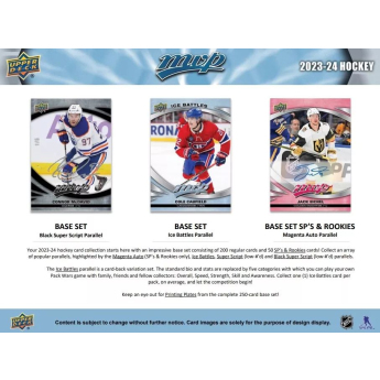 NHL cutii Cărți de hochei NHL 2023-24 Upper Deck MVP Hockey Hobby Box