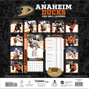 Anaheim Ducks calendar 2024 Wall Calendar