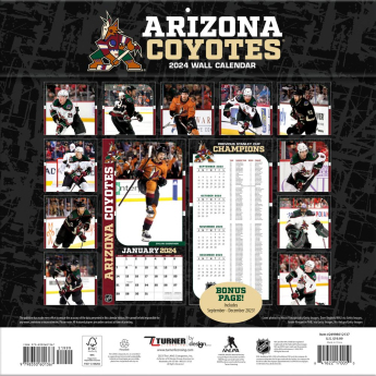 Arizona Coyotes calendar 2024 Wall Calendar