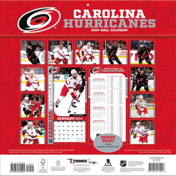 Carolina Hurricanes calendar 2024 Wall Calendar