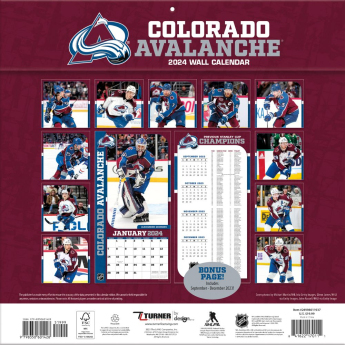 Colorado Avalanche calendar 2024 Wall Calendar