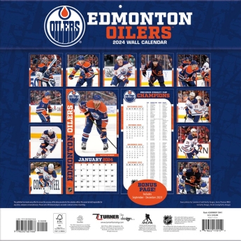 Edmonton Oilers calendar 2024 Wall Calendar