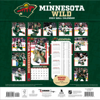 Minnesota Wild calendar 2024 Wall Calendar
