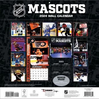 NHL produse calendar NHL Mascots 2024 Wall Calendar