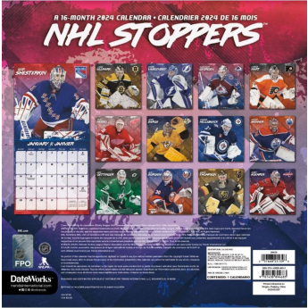 NHL produse calendar Stoppers 2024 Wall Calendar